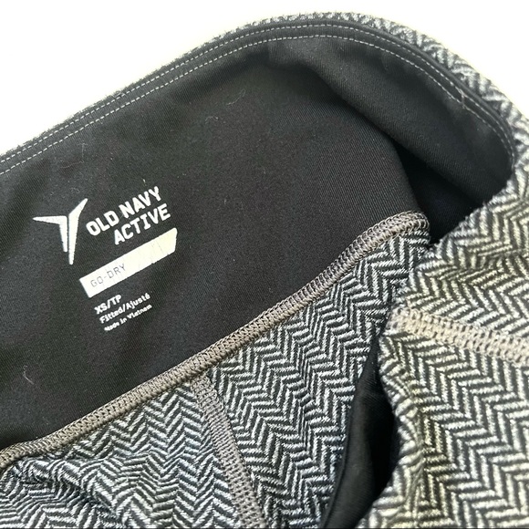 OLD NAVY ACTIVE Go-Dry Herringbone Pattern Legging Gray Black Sz XS - Picture 6 of 8